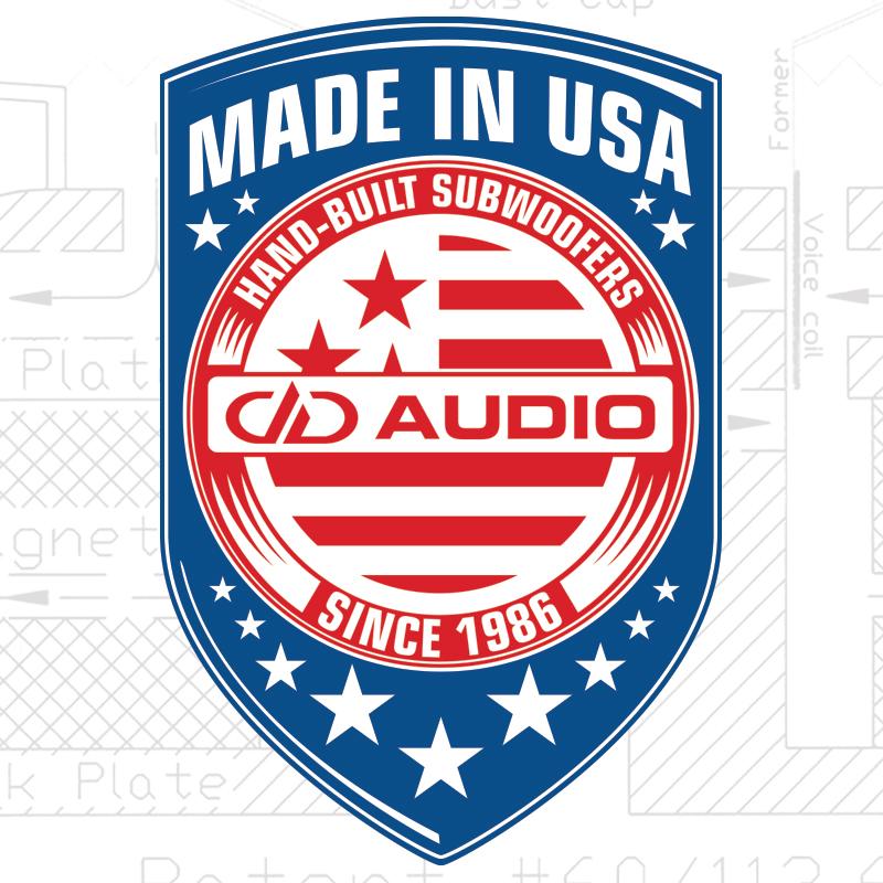 made in usa subwoofers emblem