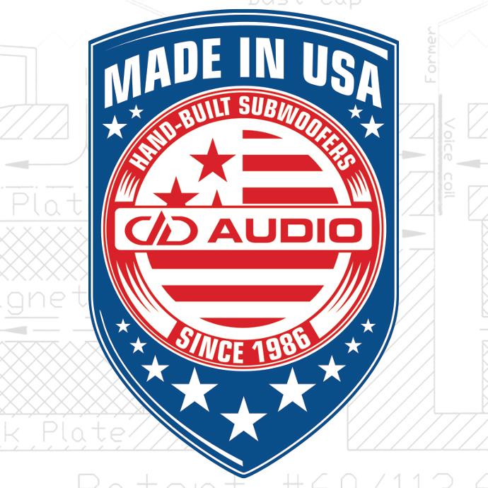 made in usa subwoofers emblem