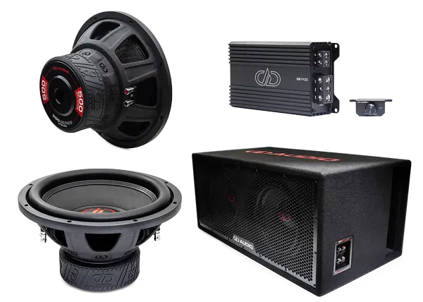 bass bundle including 2 12 inch 300e series subwoofers, ss1100 amp and dual enclosure