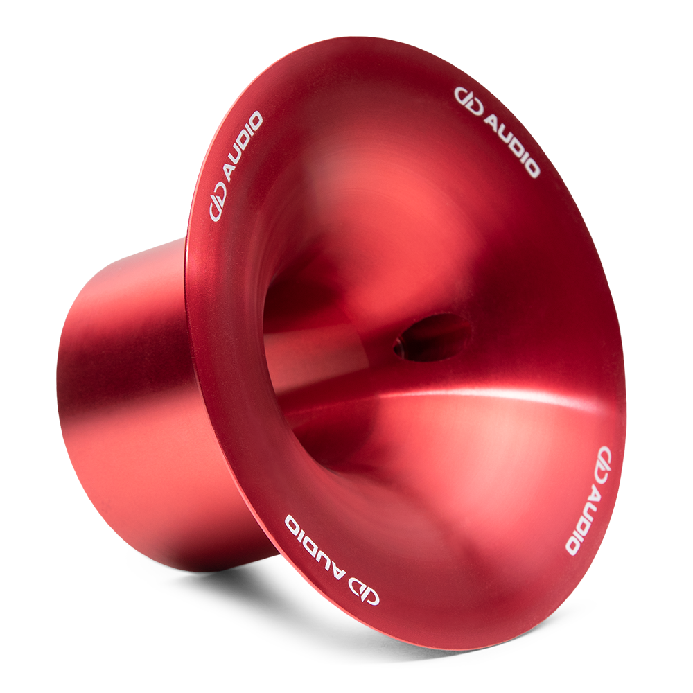 VOCT-AL-HORN-10- Photo of Aluminum Red Horn for 'A' Revision VOW10 &amp; CT Tweeters Angled Right