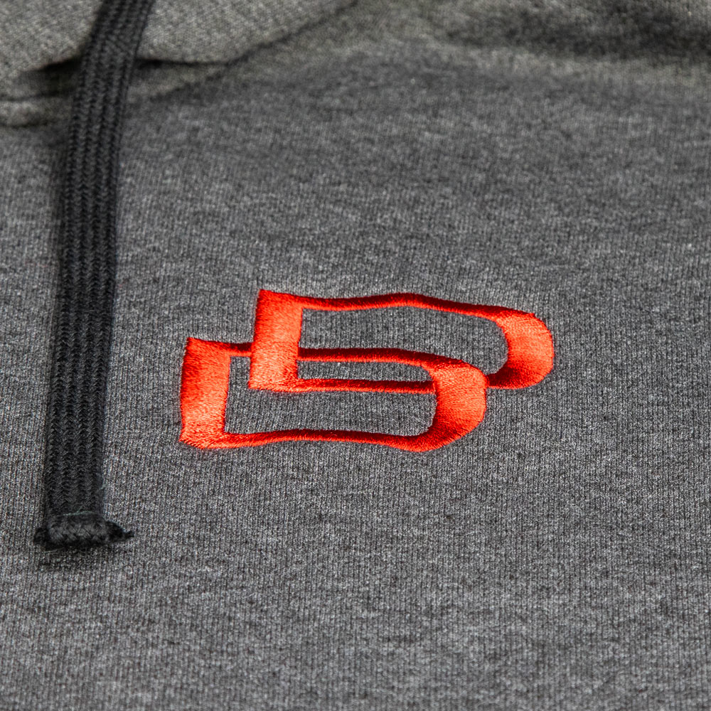 Digital Designs Throwback Hoodie - Photo of front chest logo with classic DD design