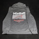 Digital Designs Throwback Hoodie - Photo of back - retro screen printed design "1986 - digital designs - true to the source"