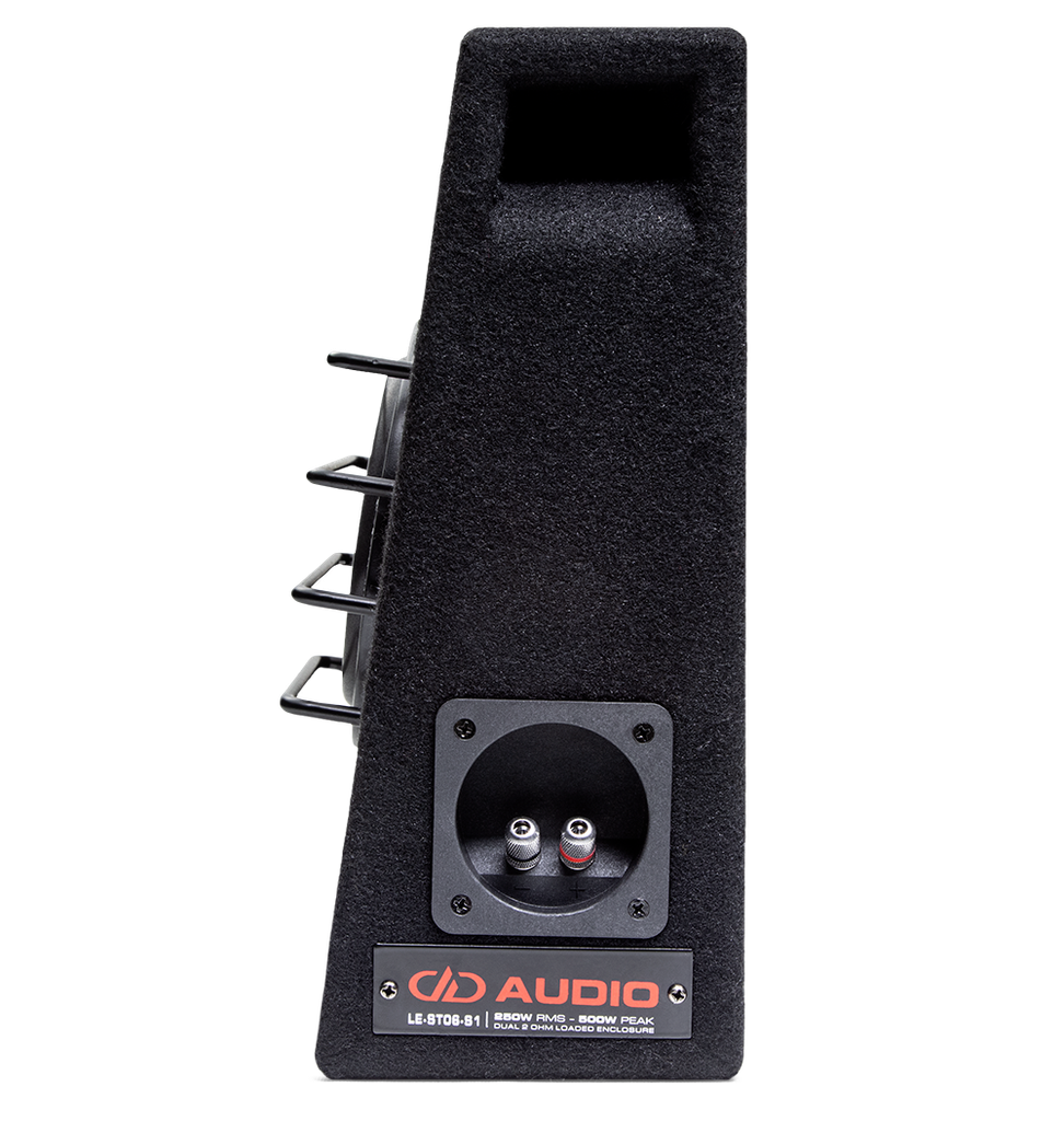 6.5&quot; Slim Truck Underseat Loaded Enclosure - Photo Profile Showing Connectors on Side