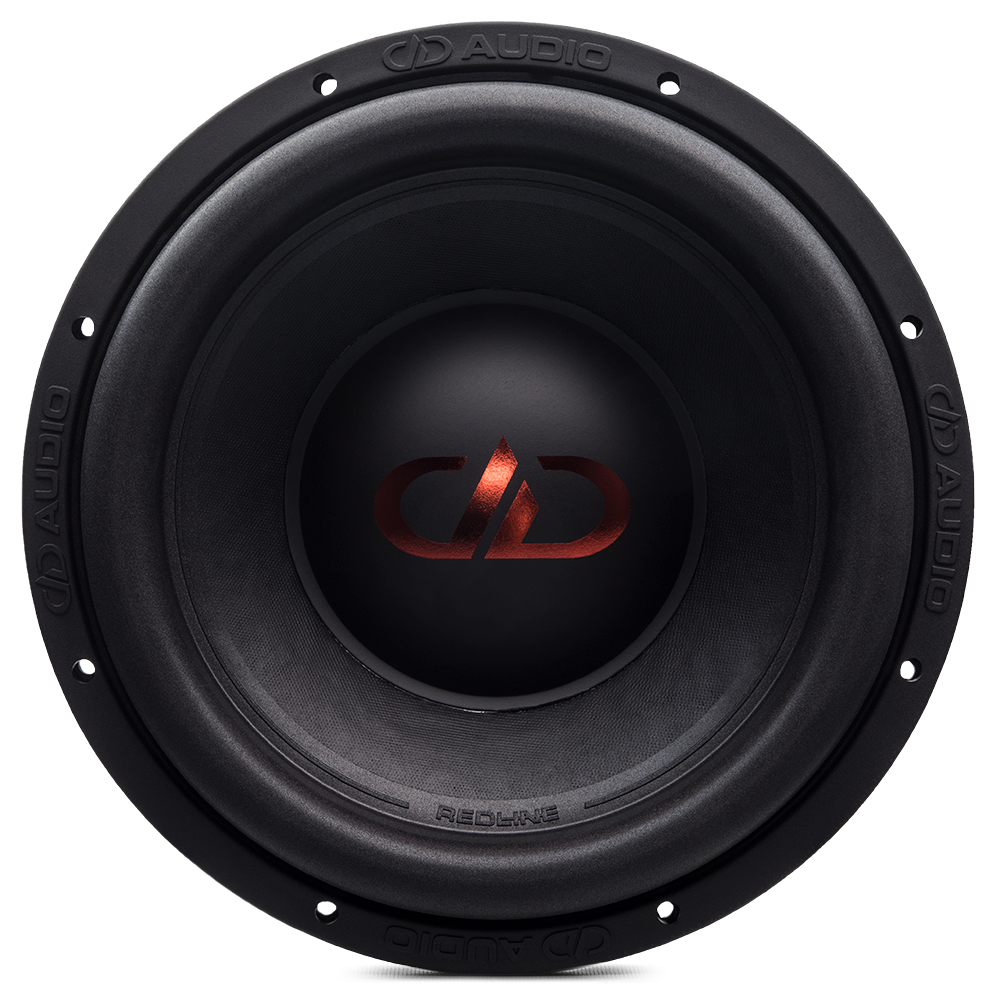 B Stock 700D Series 12&quot; Dual 2-ohm REDLINE Subwoofer- Photo of 712d front facing showing dustcap, cone, and surround