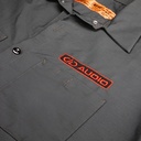 DD Audio Motorcycle Work Shirt - photo of left chest embroidery up close
