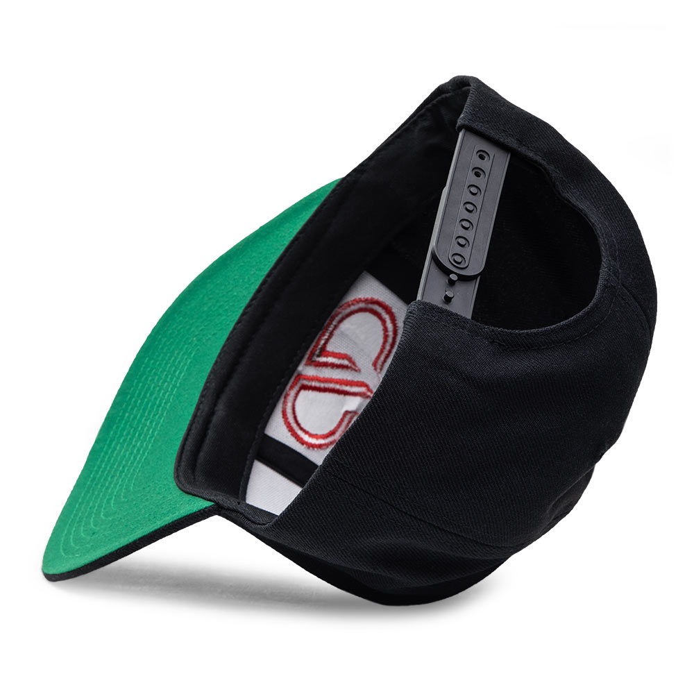 DDA Snapback Flat Bill Hat - photo of inside and under bill