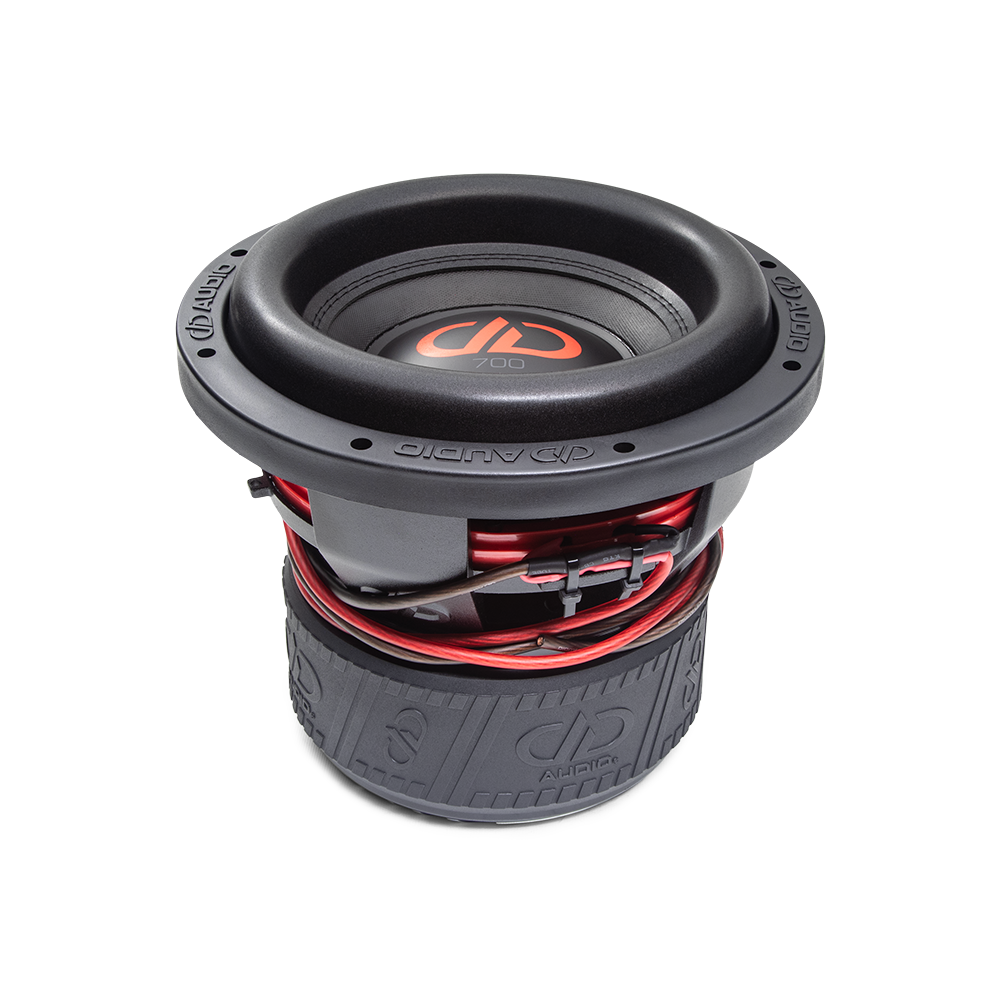 700f Series Subwoofer - photo angled top to bottom showing surround, basket, motor boot