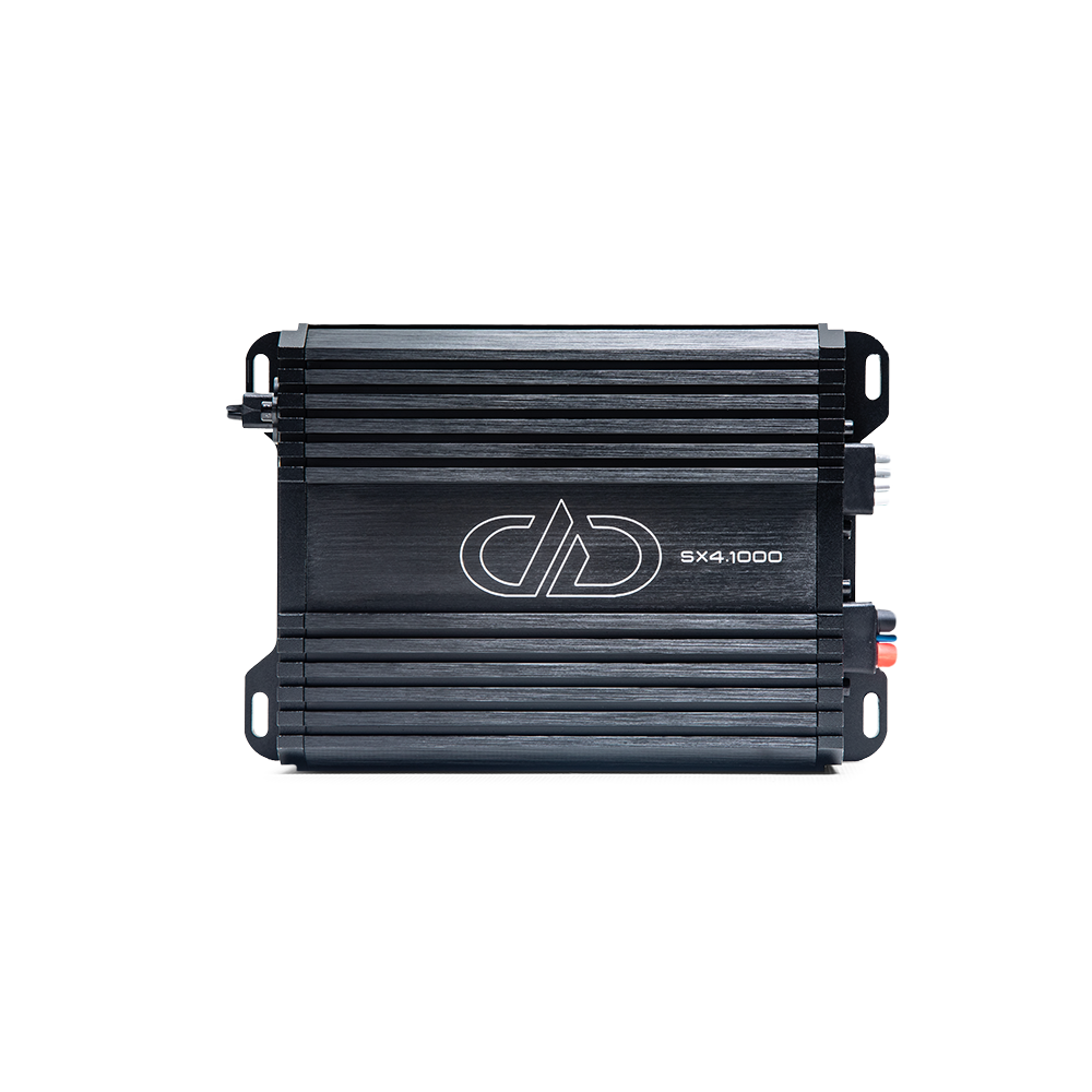 SX Series 1000W 4-Channel Amplifier - Photo showing top face with logo and model number