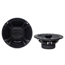 E Series Coaxial Speaker (Pair) - photo showing two E-X6.5 speakers - one from the front showing the grill and one its side with no grill showing bottom (motor) to top (tweeter)