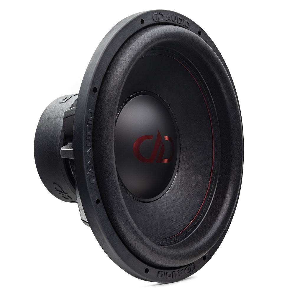 600e Series Subwoofers - EOL - photo angled right to show motor, surround, cone, and dustcap with DD logo