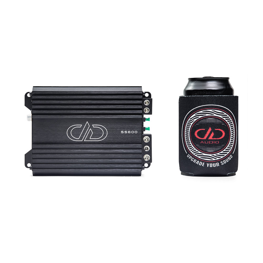 SS Series 600W Monoblock Amplifier - photo of amp with soda can