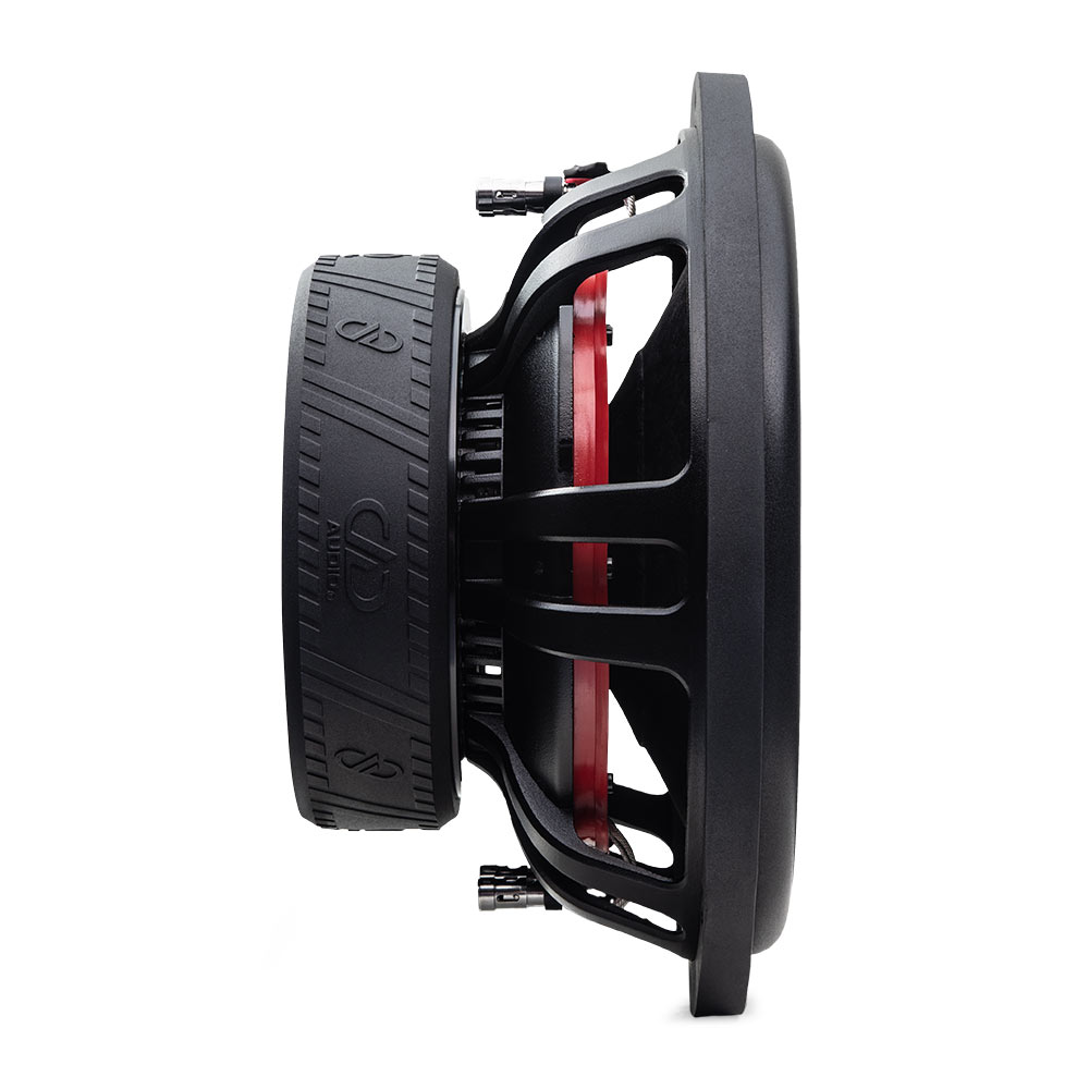 VO-W712 Woofers - photo shot of profile  showing motor, boot, basket, spider and edge of surround