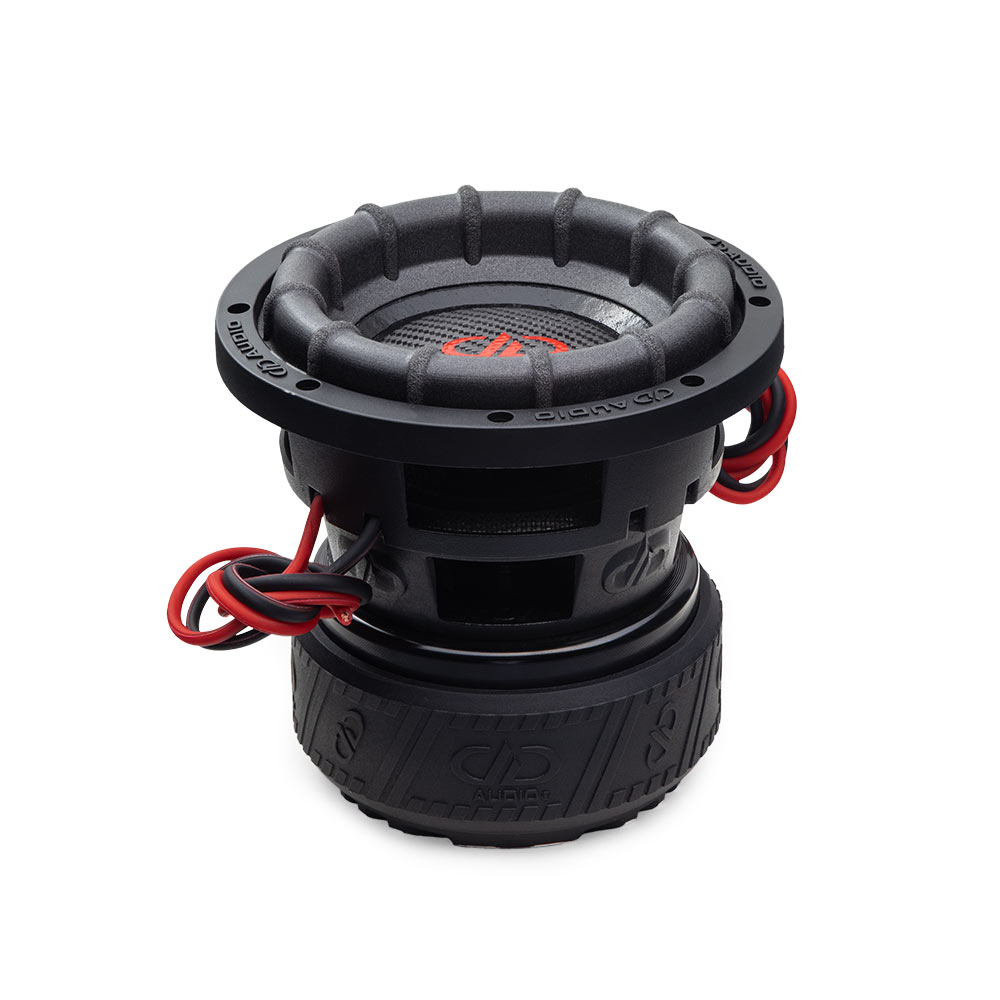 US Standard 1506a Power Tuned Subwoofer - Photo from top to bottom showing dustcap, surround, basket, motor boot and leads