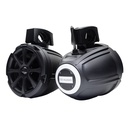 MCA-106B 6.5" Marine Can Speakers with LED (pair) - photo pair - one facing front to show the grill, the other showing the back logo with a white glow
