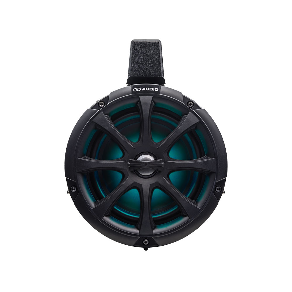MCA-106B 6.5" Marine Can Speakers with LED (pair) - photo front facing to show grill with blue hue
