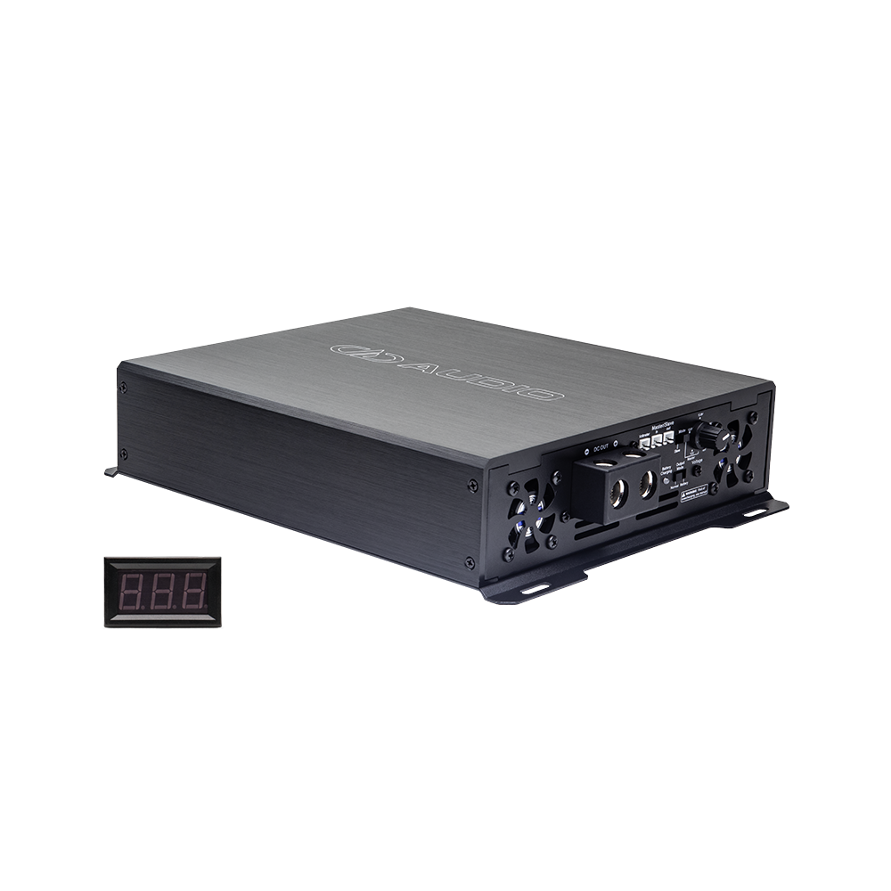 Power Supply (110V/220V) - photo angled to show logo, connections, fan ports and settings with voltage meter
