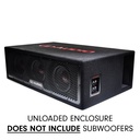 Triple 8" Enclosure (Unloaded) - photo of the loaded enclosure with words UNLOADED ENCLOSURE - DOES NOT INCLUDE SUBWOOFERS