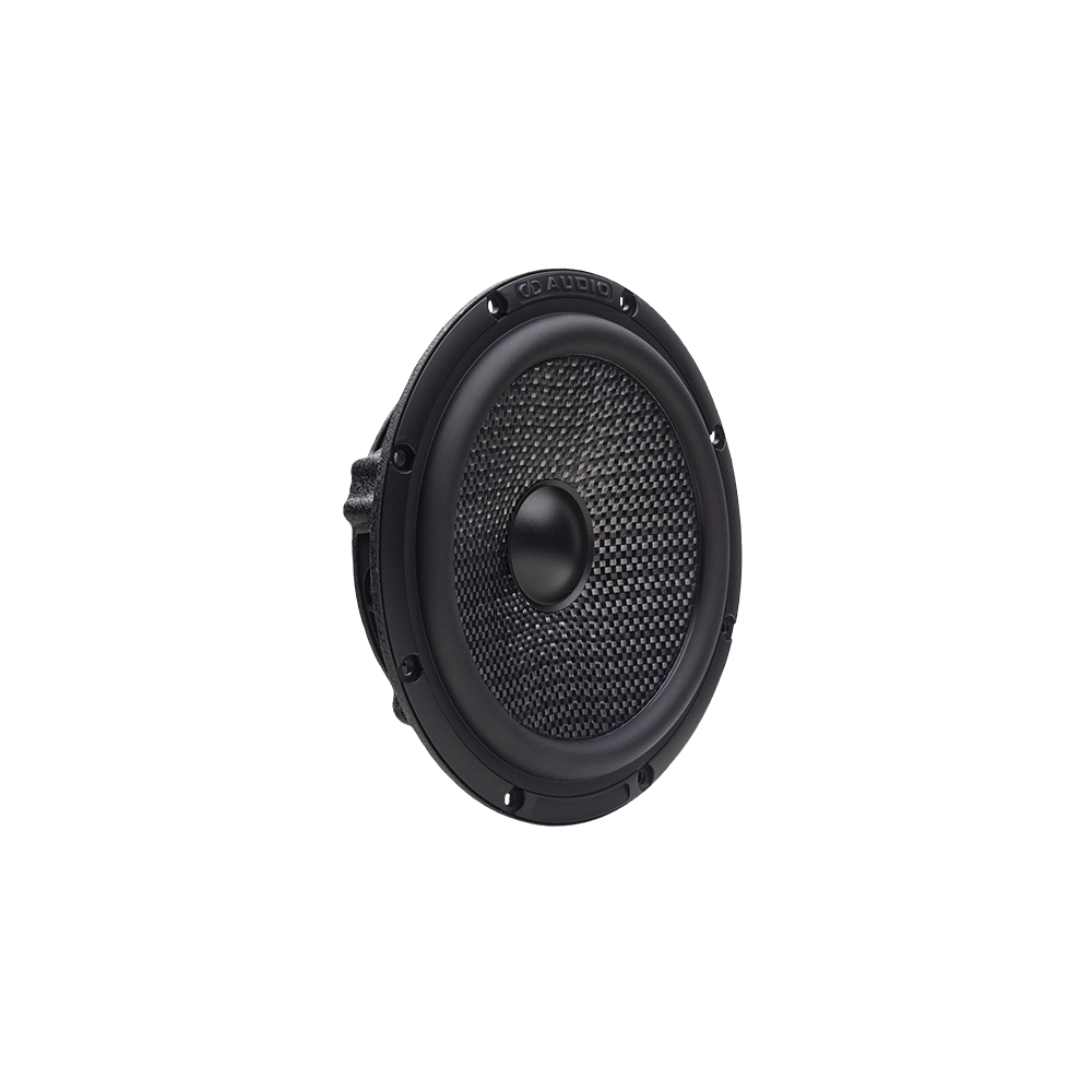 C Series 6.5" Component Set w/Crossover (Pair) - Photo of C Series 6.5 Woofer component angled right to show composite cone, surround, dustcap and part of frame