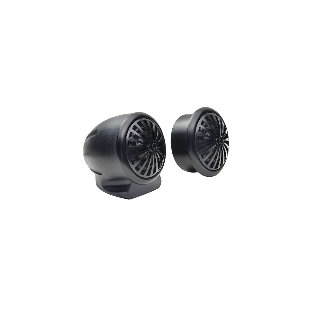 C Series 6.5" Component Set w/Crossover (Pair) - Photo of C Series 25mm tweeters - one in the included pod and one by itself, both angled to show grill and rear