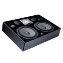 C Series 6.5" Component Set w/Crossover (Pair) - Photo of full C Series component set in the ornate box angled slightly, including the woofer, tweeter, tweeter pods and optional crossover