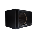Single 12" Enclosure (Unloaded) - photo facing front angled to show front port and grill with DD badge