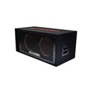 Double 8" Enclosure (Unloaded) - Photo showing UE-8.2 facing front angled left to show grill with DD AUDIO logo, front port, DD AUDIO embroidery on top, and terminal cup on the side