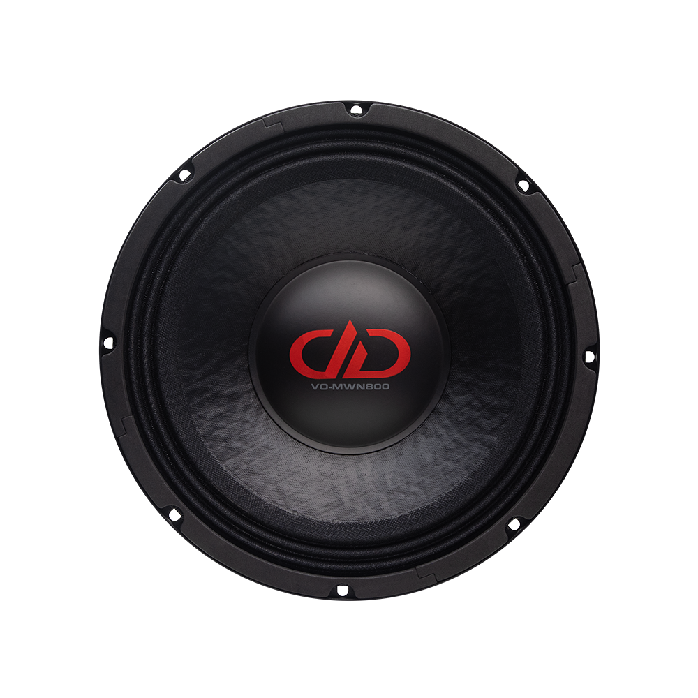 VO-MWN800 Neo Mid-Woofers (each) - Photo of VO-MWN812 shot facing front to show dustcap with logo, cone, and surround