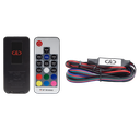 LED RGB Light Ring - Photo of remote showing front and back with included wiring