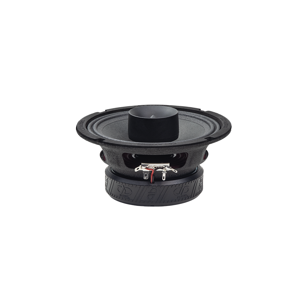 B-Stock - VO-MX206-S4 - 6" Midrange Coaxials (Pair) - Photo angled top to bottom showing bullet tweeter, cone, basket and motor