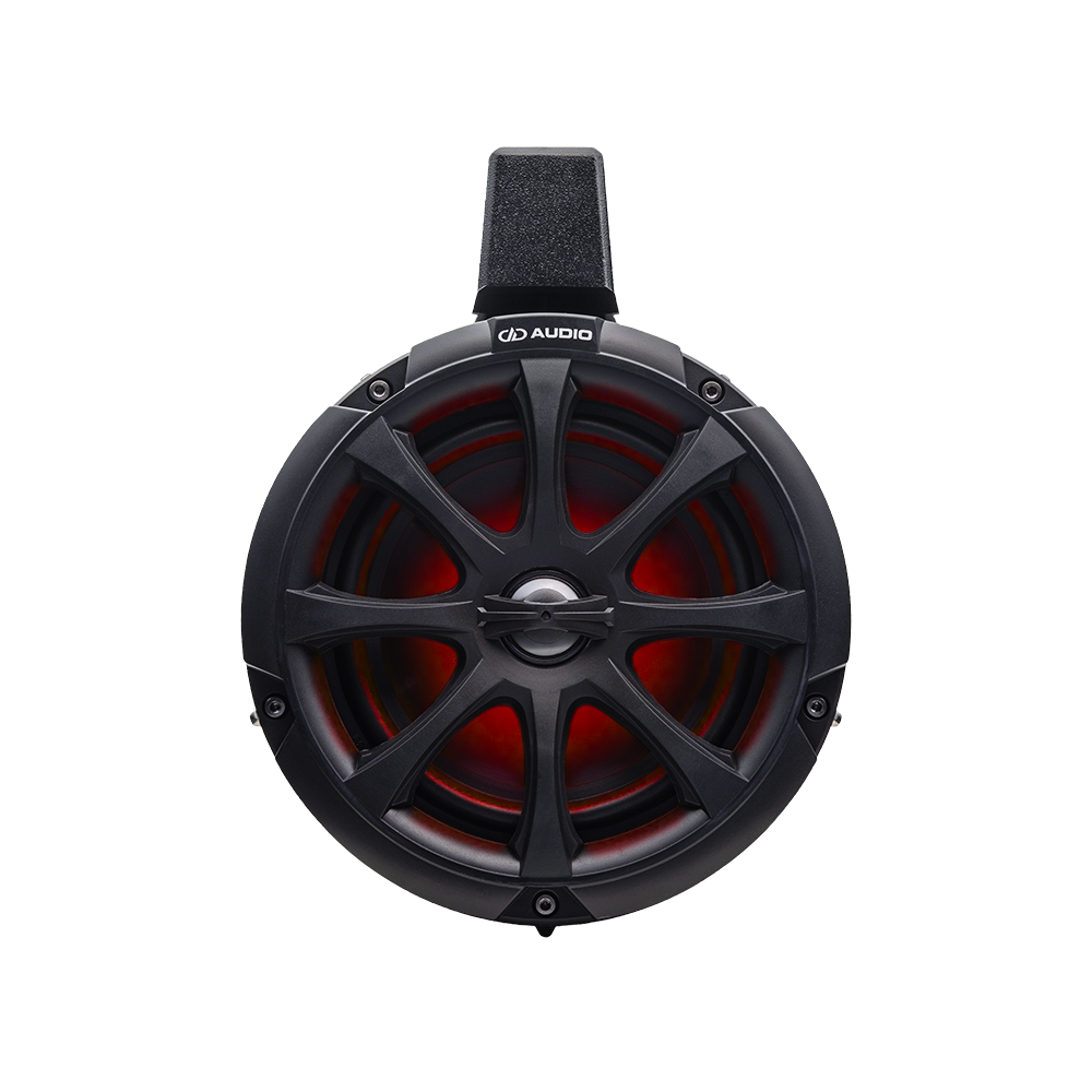 BS-MCA-106b 6.5' Marine Can Speakers with Amp and Led (pair) - Photo showing LED glow