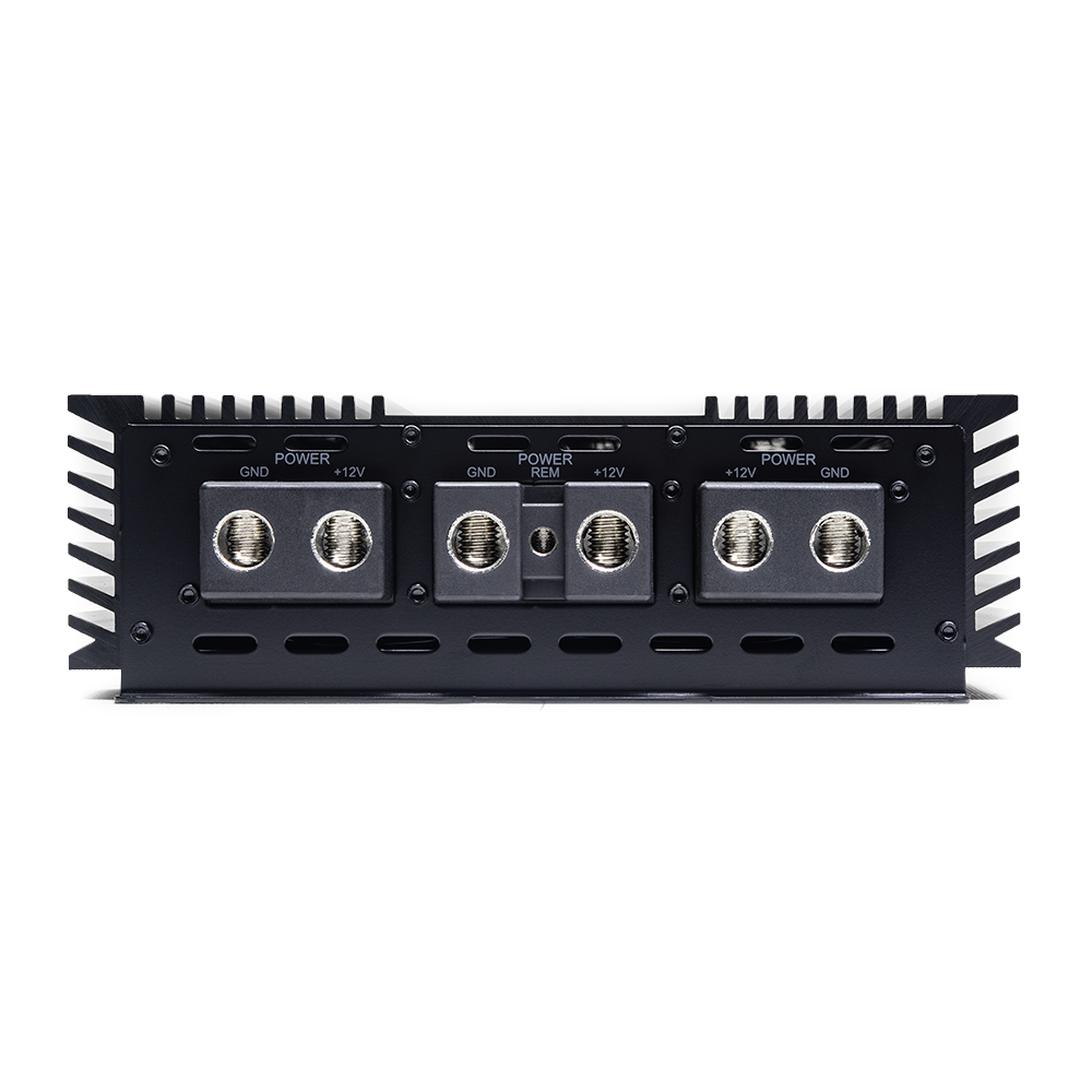 M Series 9000 Watt Monoblock Amplifier - Photo of M9000 side panel with power connection points