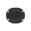 Photo of VO-B1c Bullet Tweeter shot facing front to show screw holes, embossed logo and mesh grill