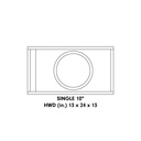 Single 10" Enclosure (Unloaded) - Single 10" - 13" x 24" x 13"