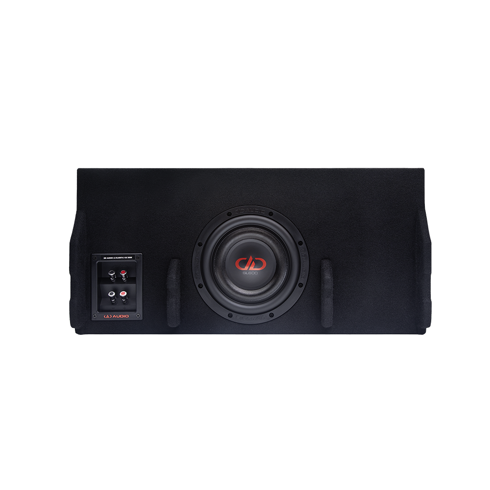 8" Slim Loaded Enclosure for Toyota/Hilux - photo facing front to show sub and terminal cup