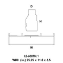 8" Slim Loaded Enclosure for Toyota/Hilux - Graphic with WDH (Inches) 25.5 x 11.8 x 6.5