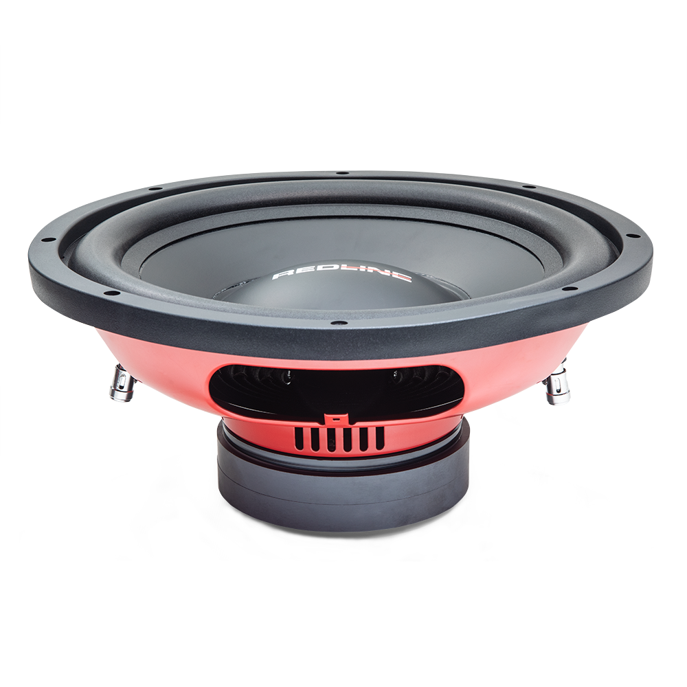 Redline 12" Subwoofer Dual 2-ohm - angled bottom to top from side