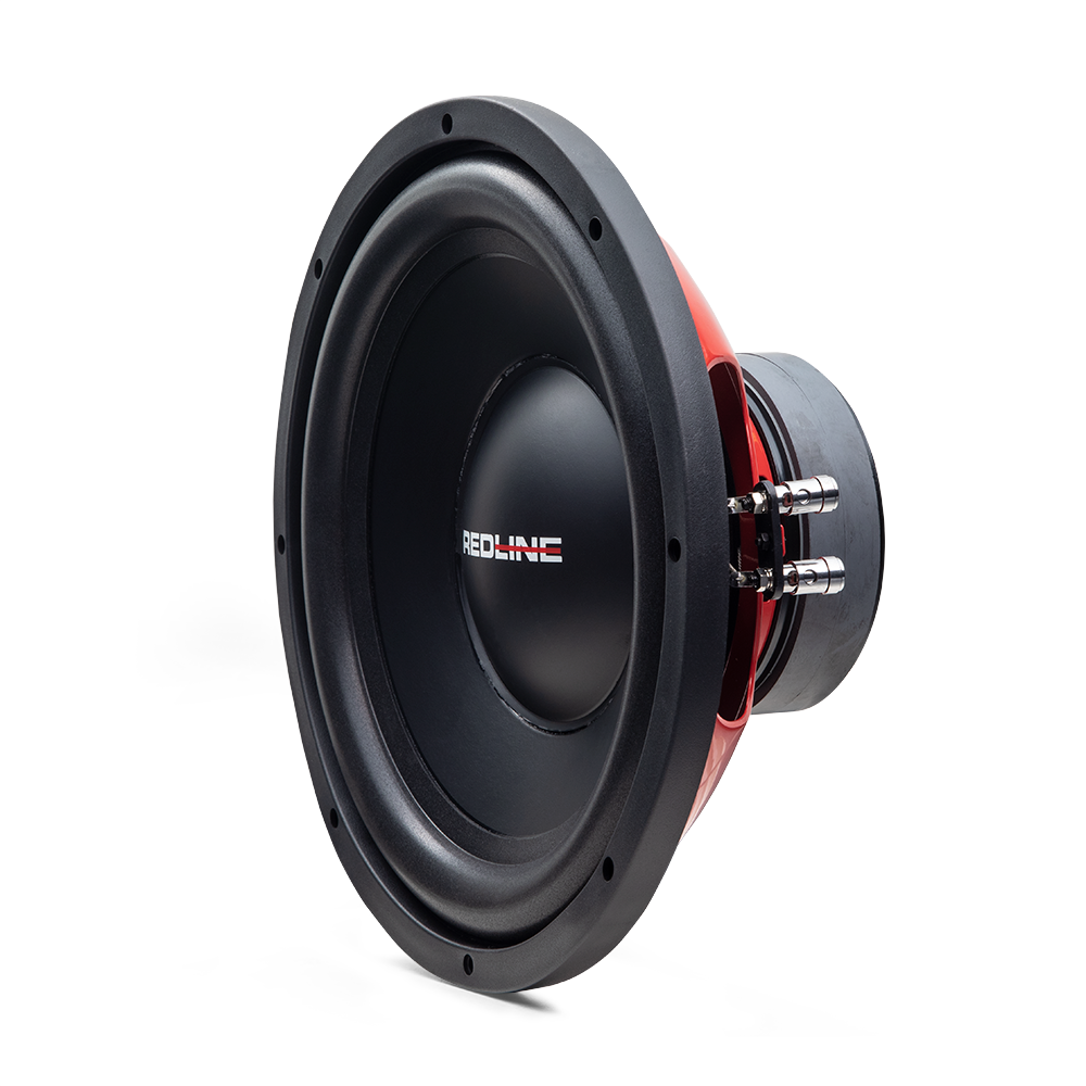 Redline 12" Subwoofer Dual 4-ohm - angled front to back from side