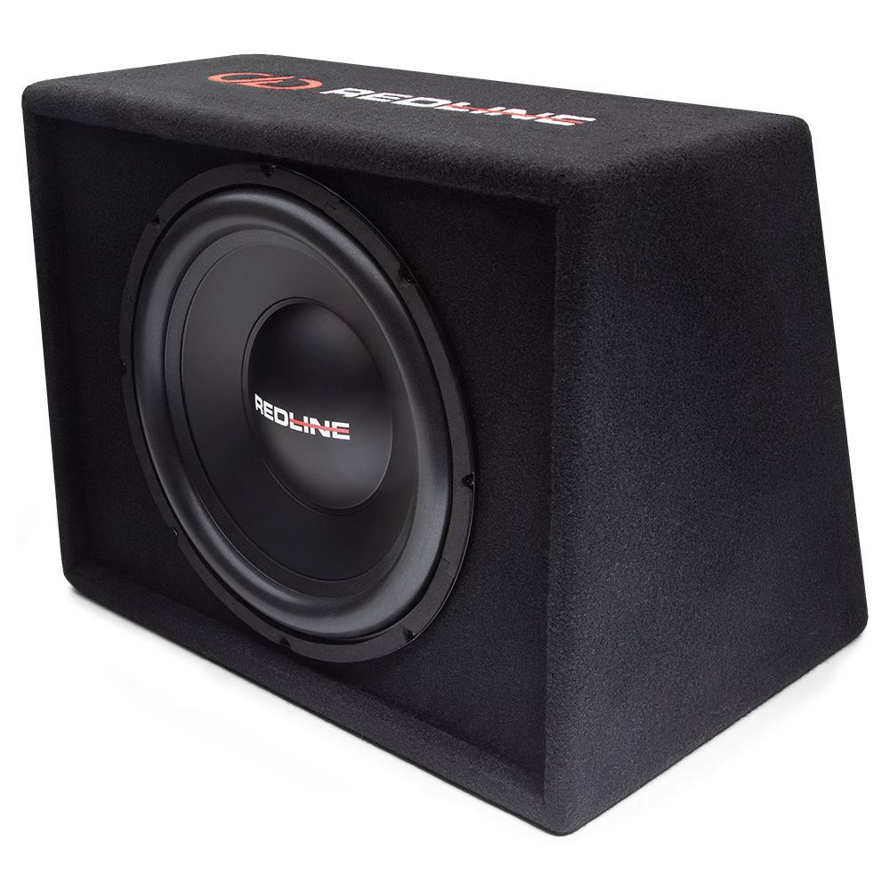 Redline 12&quot; Sealed Enclosure 1 Ohm - angled front to back from side