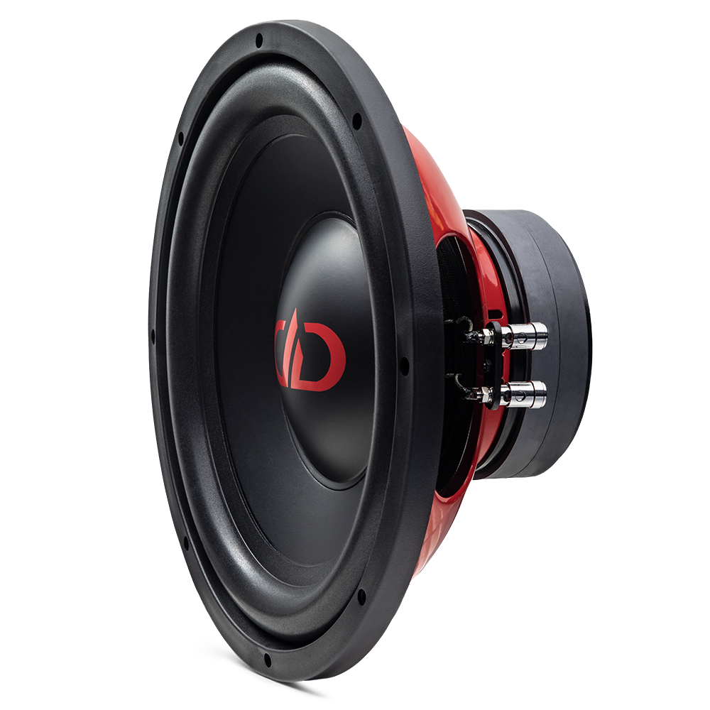 SWa REDLINE Hi-Def Tuned Subwoofer Series - Photo of SW-12a - Angled Left to Show Motor and Connectors
