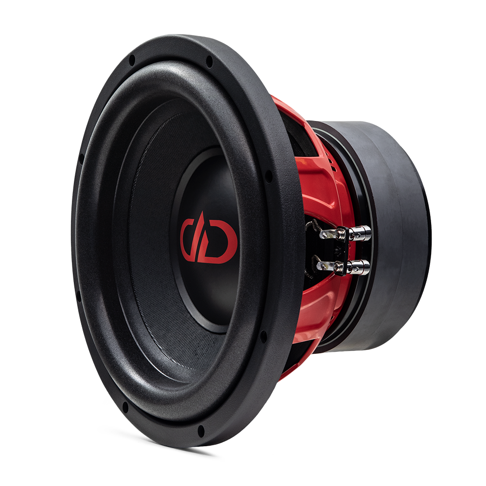 PSWa REDLINE Power Subwoofer Series - Photo of PSW-10a - Angled Front to Back Showing Motor and Connectors