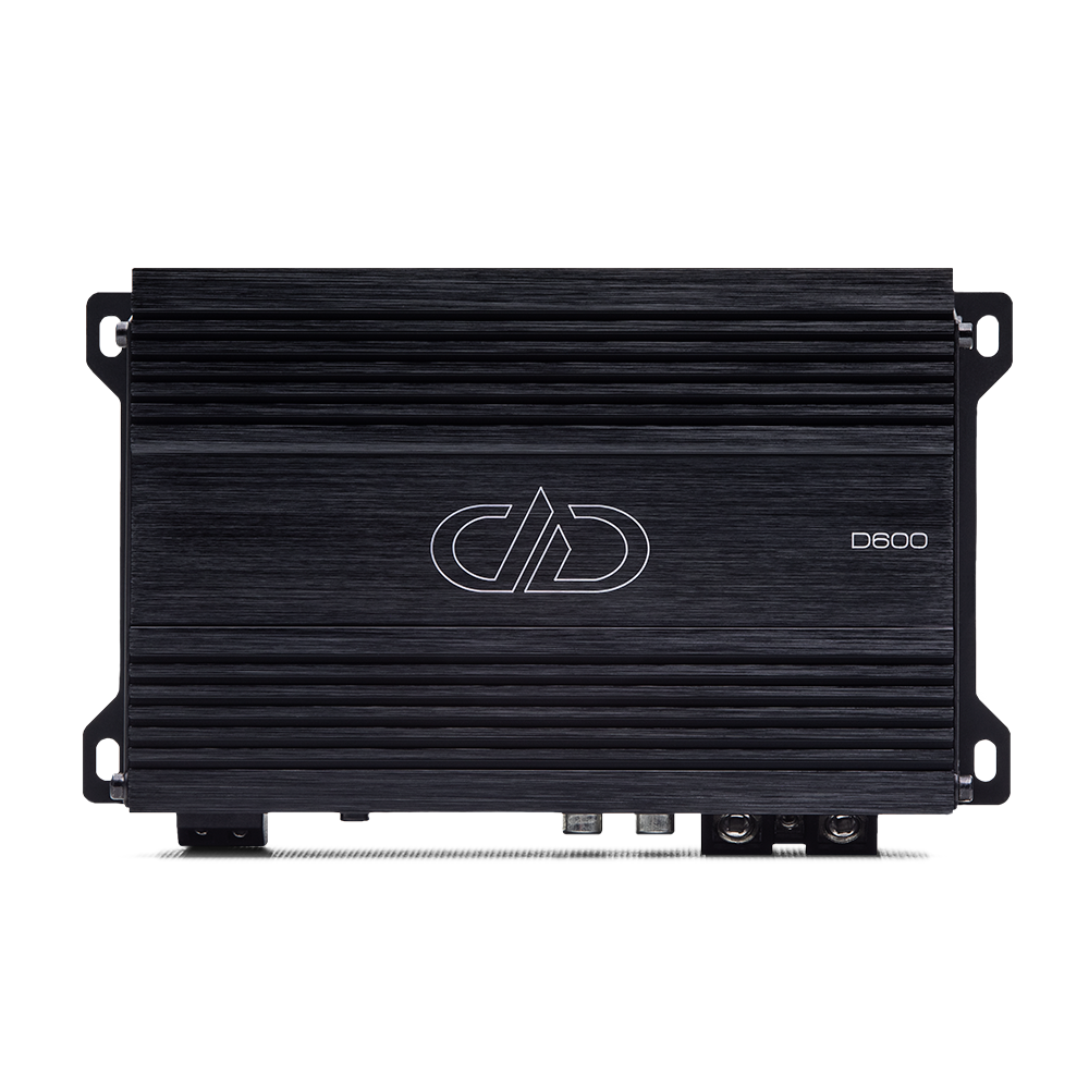 D Series Monoblock  600 Watt Amplifier -EOL - Photo of Top Plate Showing DD Logo and D600 Model Number