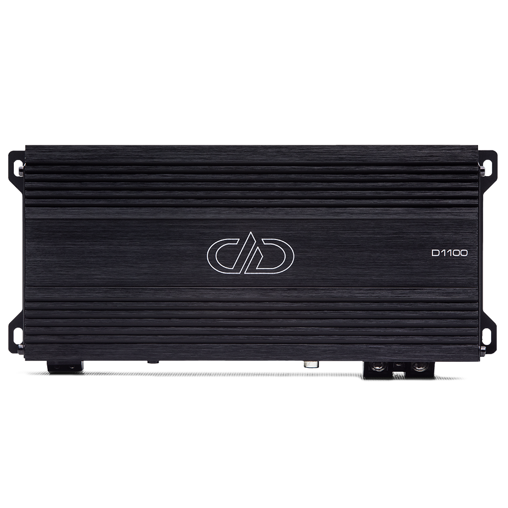 D Series Monoblock 1100 Watt Amplifier - Photo of Top Plate, Showing Logo and Model Number