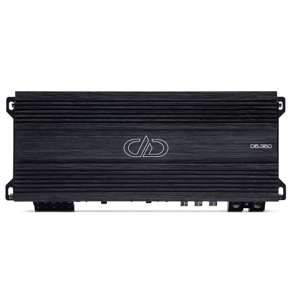 D Series 5 Channel 1750 Watt Amplifier - Photo of Top Plate - Logo and Model Number