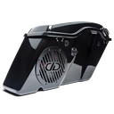 Harley 8" Saddle Bag Kit - Photo of the HD8-SBK Installed in Saddlebag with the Door Closed