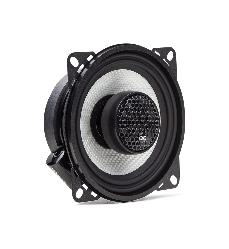 D-X Series Coaxial Speaker Pair - Photo angled right to show most of front face and part of motor