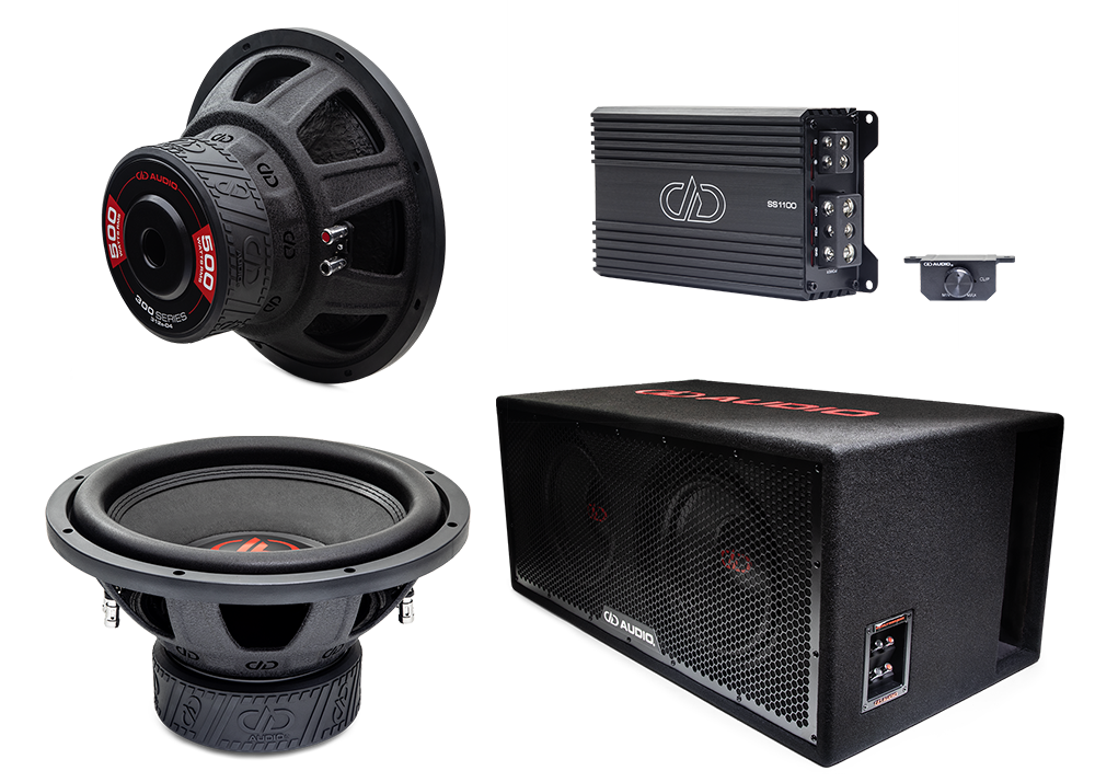 1100w RMS - Dual 12" Bundle - Subs, Enclosure, Amp