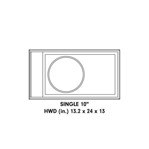 [UE-C10.1] Unloaded Single 10" Coated Enclosure 